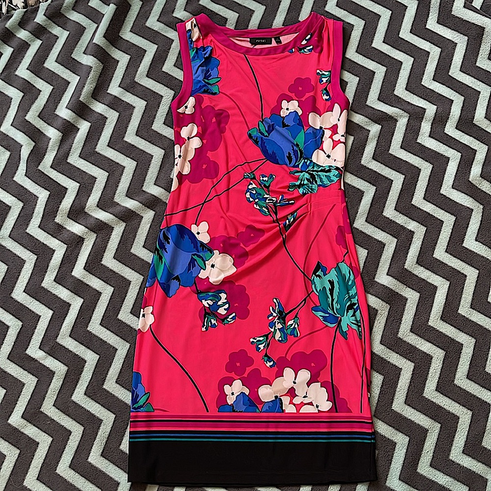 Pink Floral Sleeveless Dresss